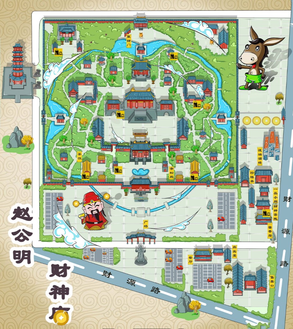 葫芦岛寺庙类手绘地图